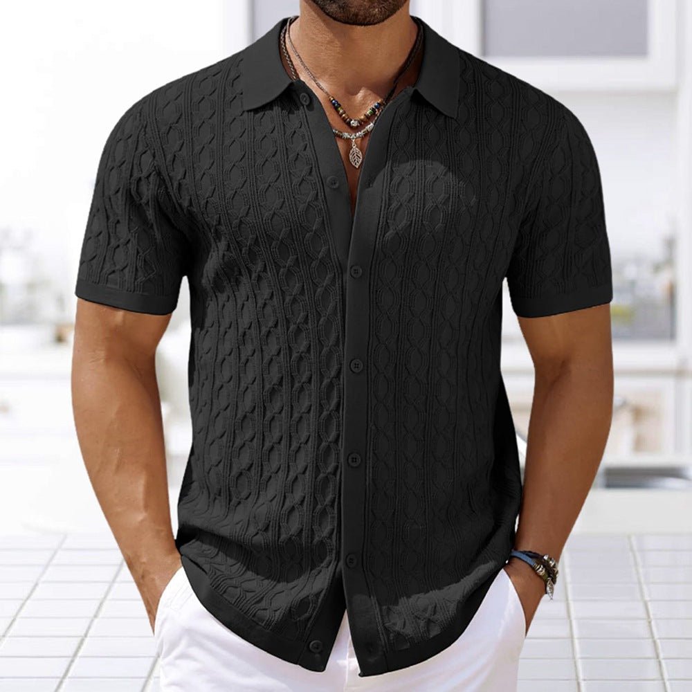 Vera | Kurzärmeliges Strickshirt mit Struktur