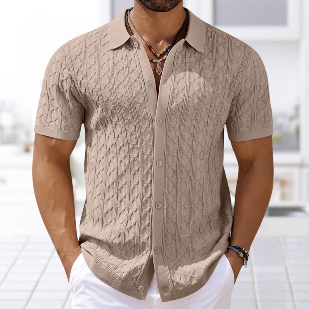 Vera | Kurzärmeliges Strickshirt mit Struktur