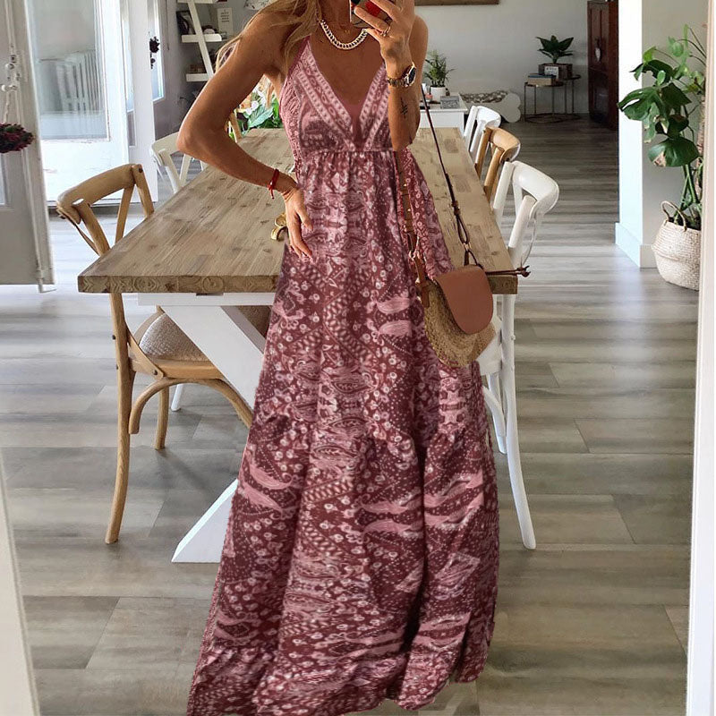 Vera | Fließendes Maxikleid mit V-Ausschnitt