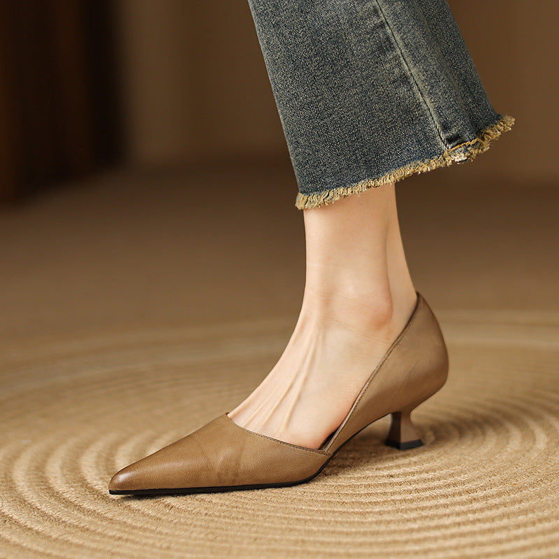 Vera | Elegante Leder-Kitten-Heels