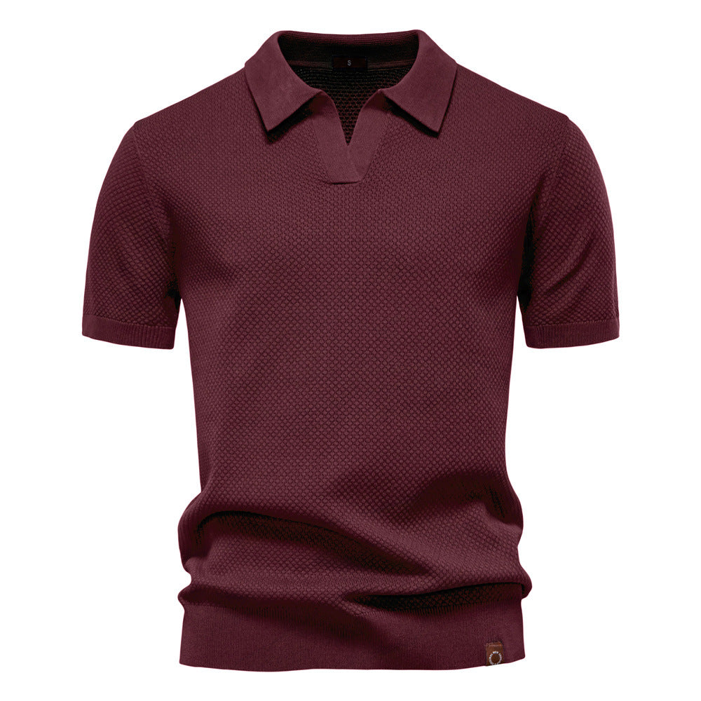 Frieda | Strukturiertes Poloshirt in Unifarbe