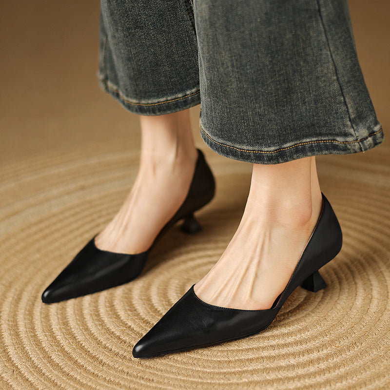 Vera | Elegante Leder-Kitten-Heels