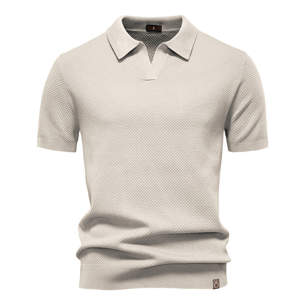 Frieda | Strukturiertes Poloshirt in Unifarbe