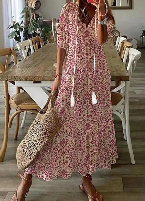 Valentina | Verspieltes Boho-Maxikleid im Vintagestil