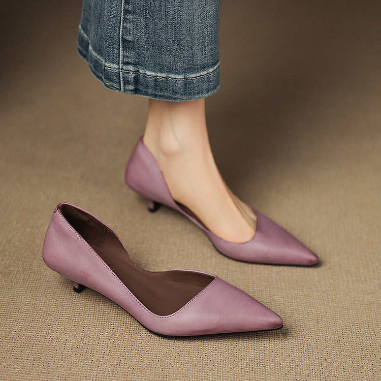 Petra | Kitten-Heel-Pumps aus Leder