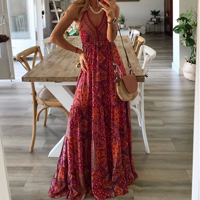 Vera | Fließendes Maxikleid mit V-Ausschnitt