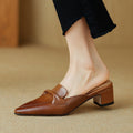 Vera | Spitze Leder-Mules mit Absatz