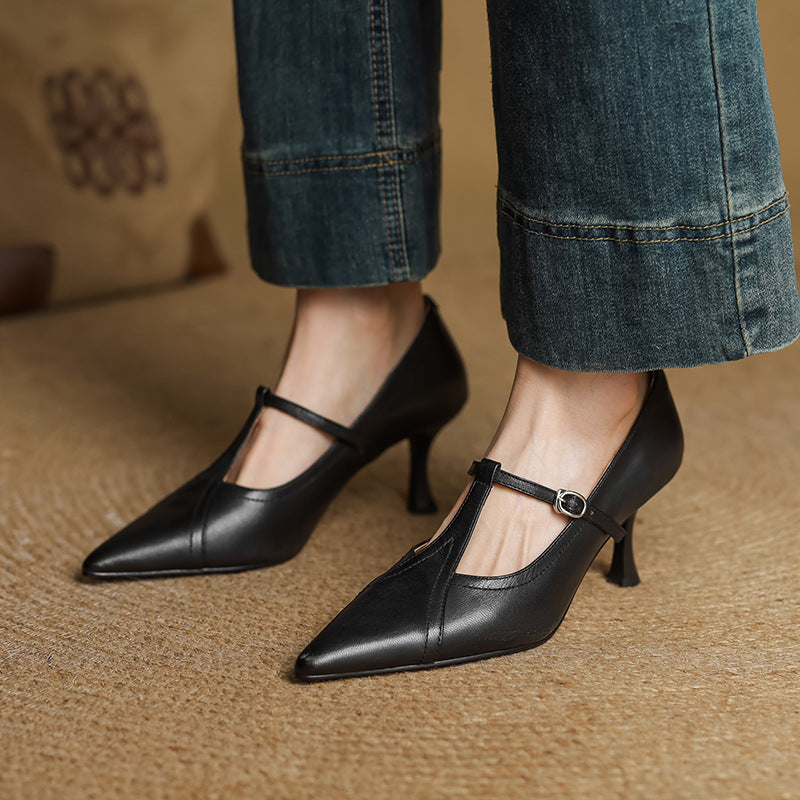 Vivienne | Elegante Leder-Pumps mit Riemchen