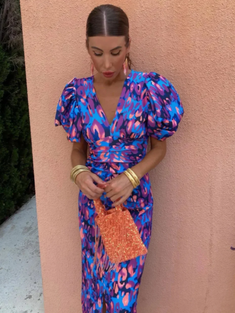 Vera | Fließendes Midi-Kleid mit Falten