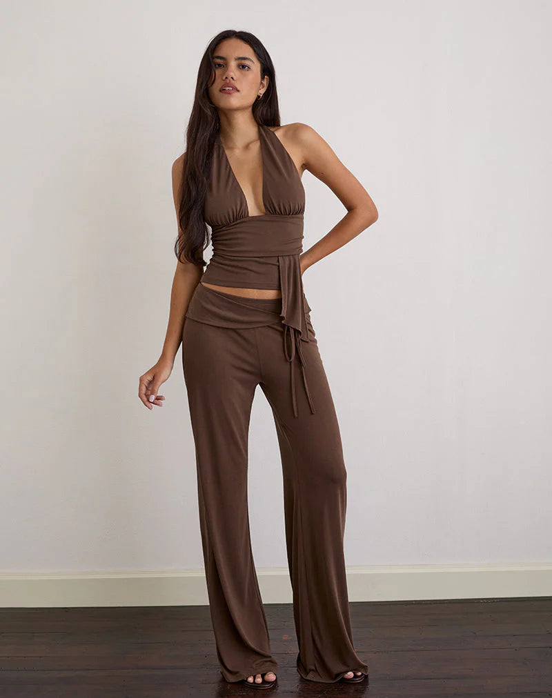 Marlene | Weite Hose mit Bindegürtel