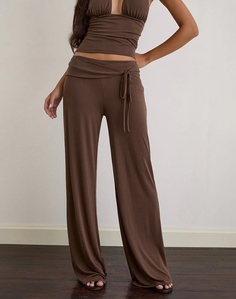 Marlene | Weite Hose mit Bindegürtel