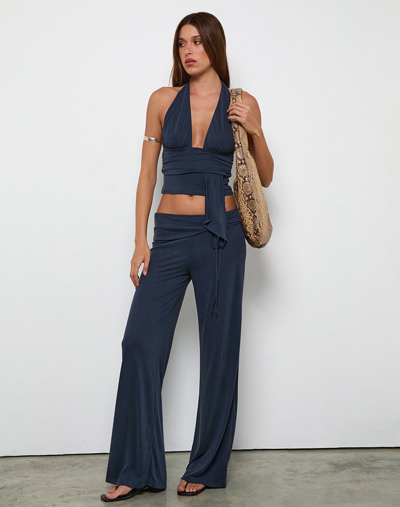 Marlene | Weite Hose mit Bindegürtel
