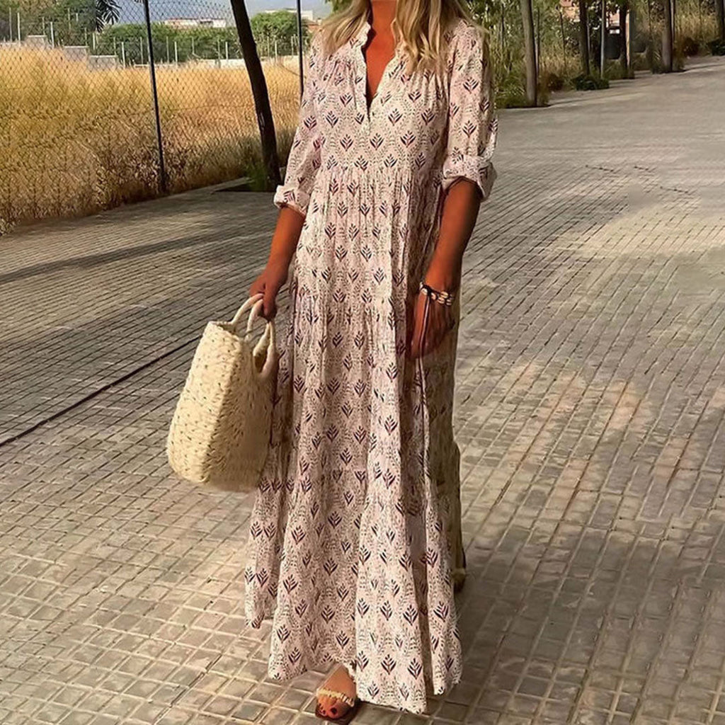 Rena | Langes Kleid in fließendem Stoff