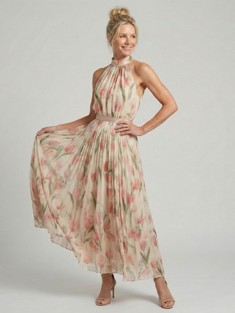 Marielle | Weiches Halter Midi Kleid