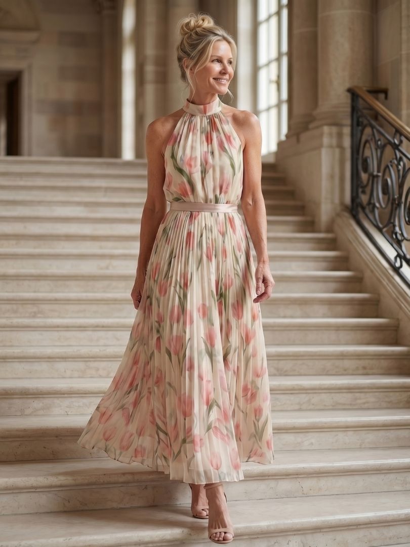 Marielle | Weiches Halter Midi Kleid