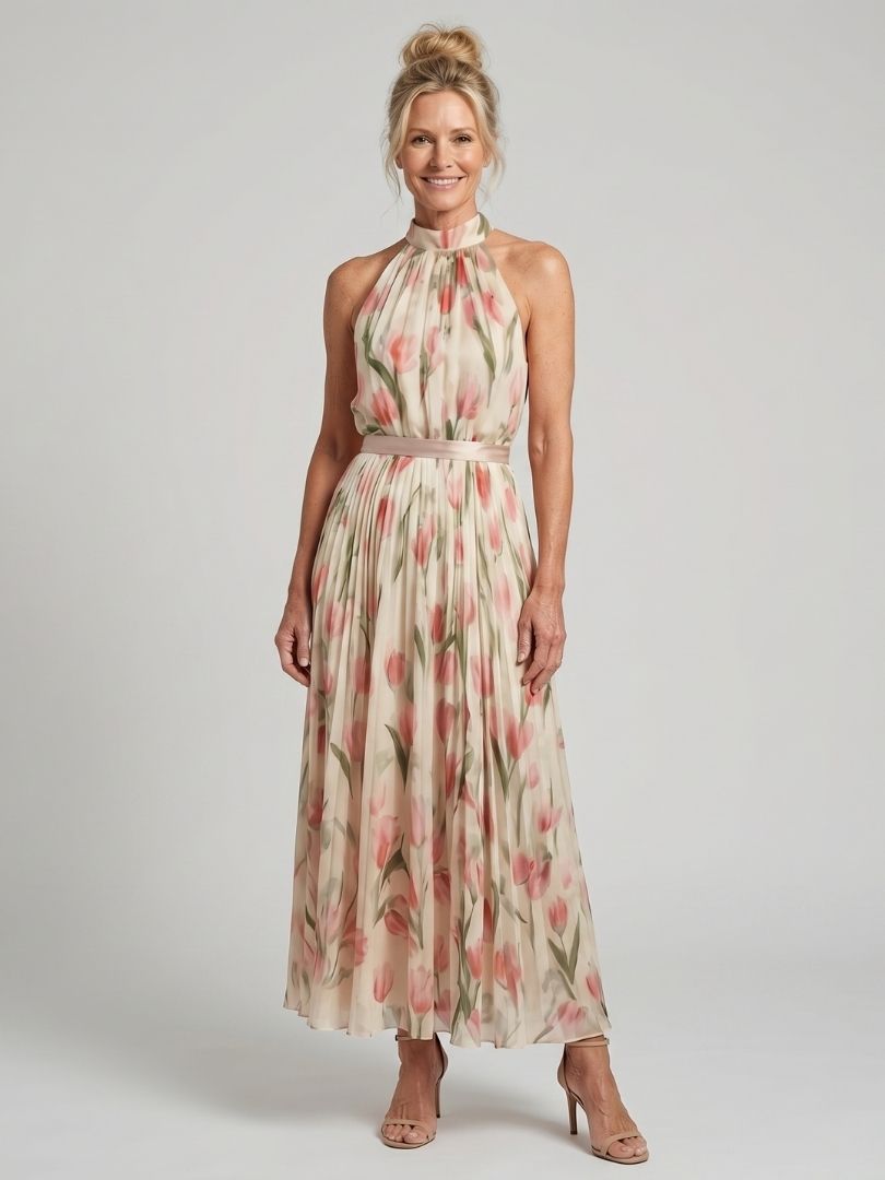 Marielle | Weiches Halter Midi Kleid