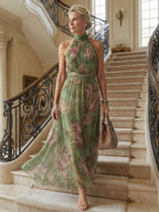 Isolde | Gerafftes Halter-Midikleid