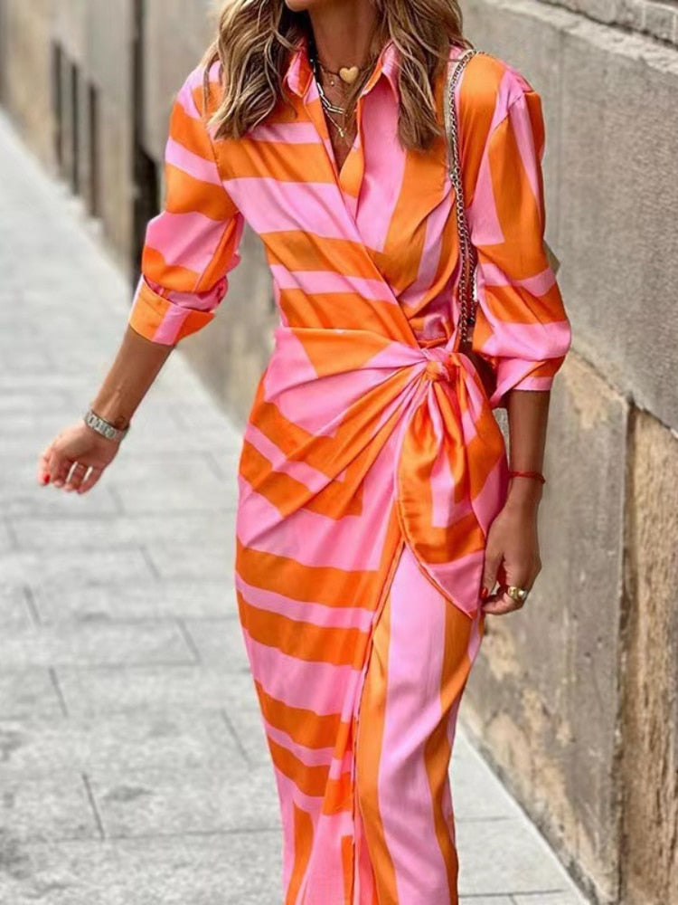 Vera | Sommerkleid mit zartem Streifenmuster