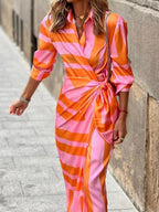 Vera | Sommerkleid mit zartem Streifenmuster