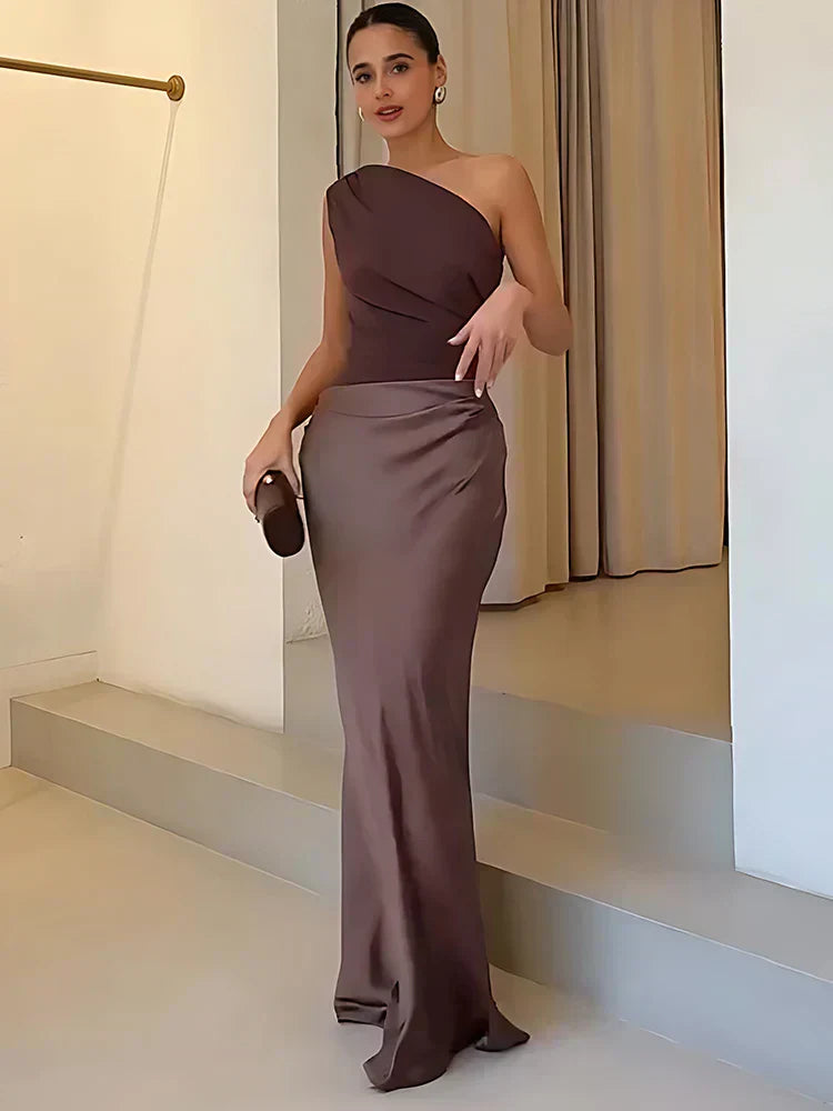Vera | Fließendes Maxikleid aus Satin