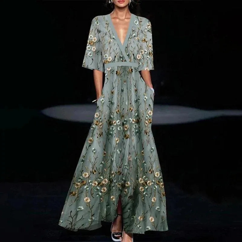 Vera | Wickelkleid mit Bindegürtel und V-Ausschnitt