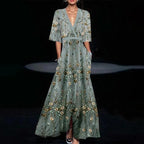 Vera | Wickelkleid mit Bindegürtel und V-Ausschnitt