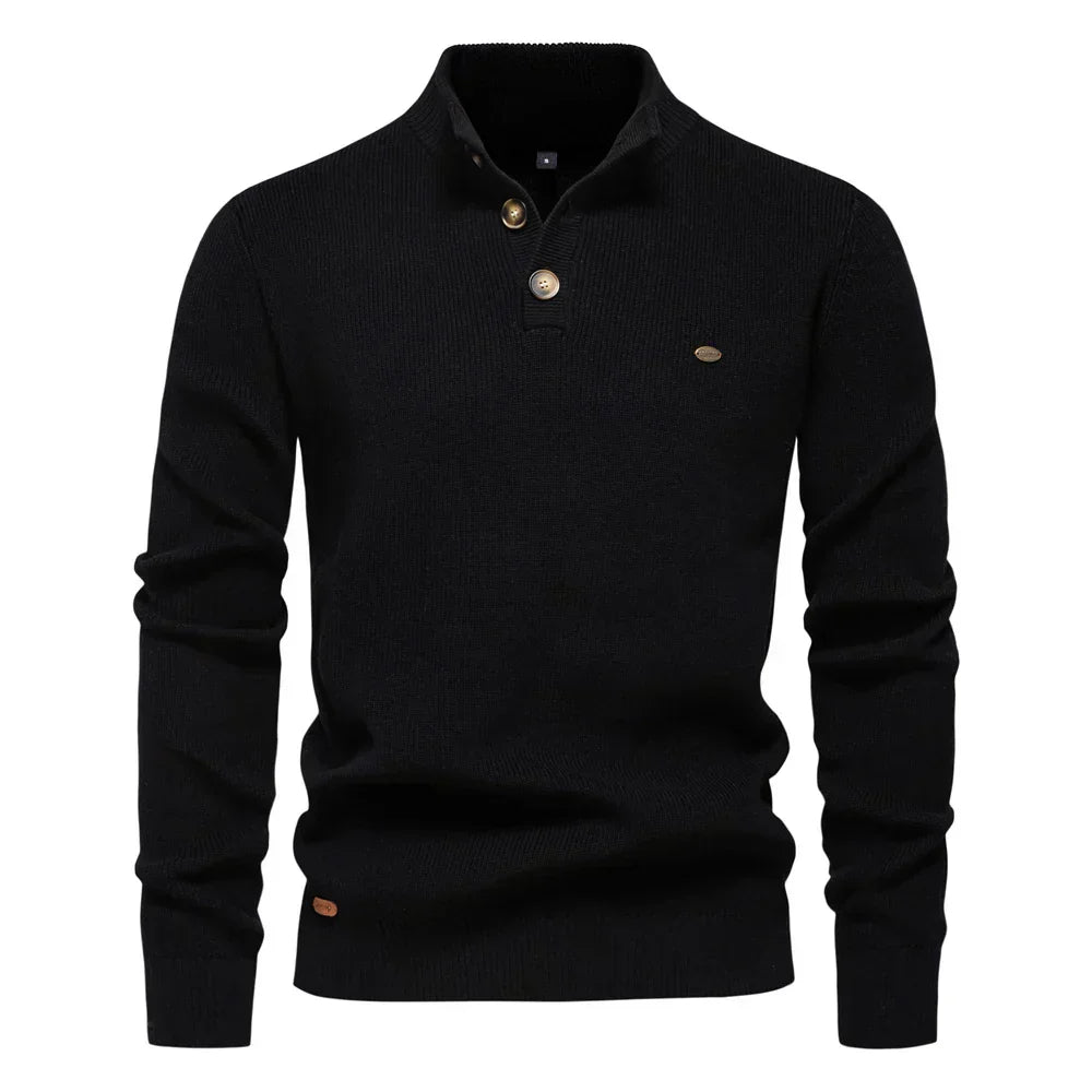 Jonas | Eleganter Herrenpullover mit Knopfdetail