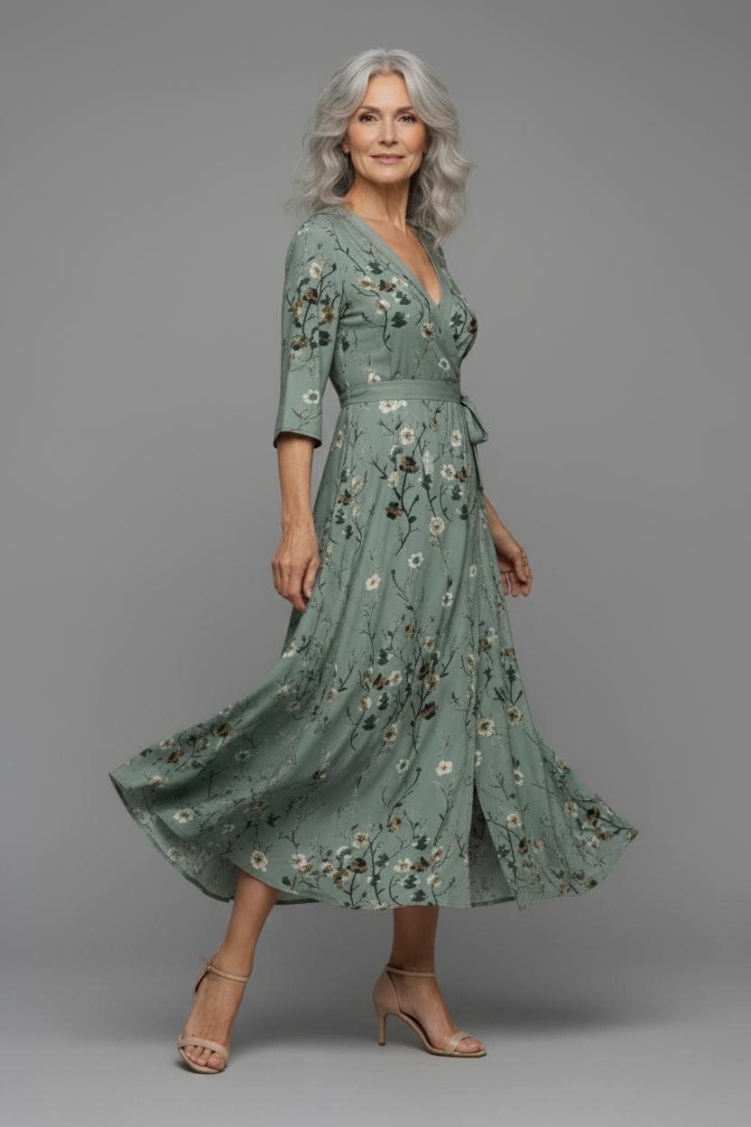 Frieda | Neckholder Maxikleid mit Blumenprint