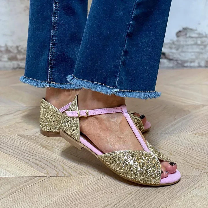 Vera | Leder-Sandale mit T-Riemen
