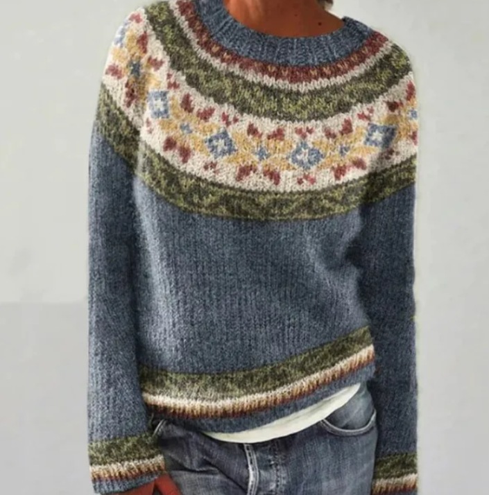 Vera | Vintage-Strickpullover mit Rundhalsausschnitt