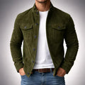 Emil | Klassische Lederjacke mit Knopfleiste