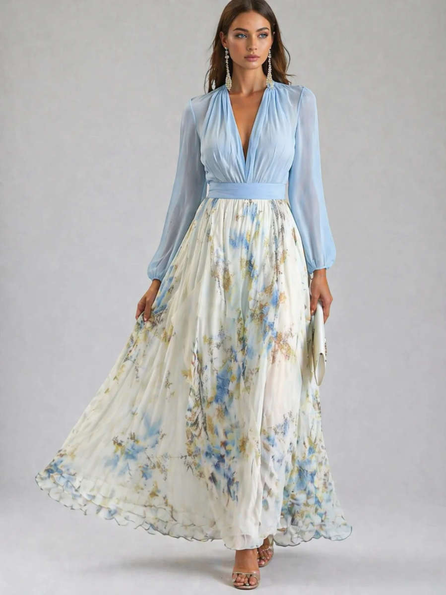 Lena | Verspieltes Maxikleid mit Blumenprint