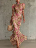 Vera | Romantisches Blütenkleid mit Puffärmeln