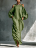 Vivienne | Schulterfreies Maxikleid mit Puffärmeln