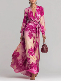 Vera | Geblümtes Maxikleid mit V-Ausschnitt