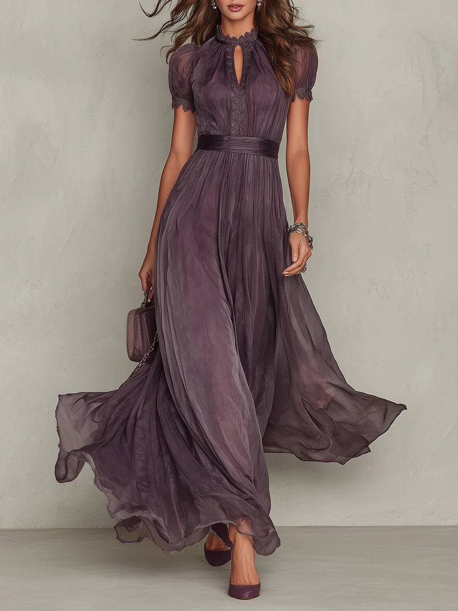 Frieda | Verspieltes Chiffon-Maxikleid im Vintagestil