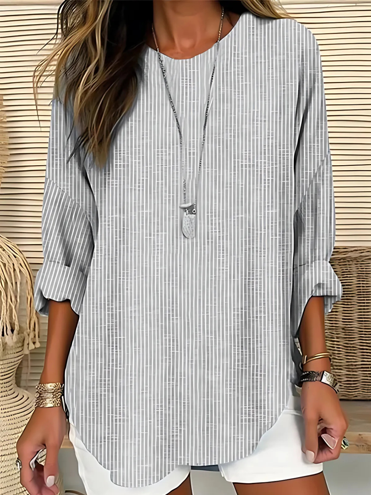 Frieda | Luftige Bluse mit Streifenmuster
