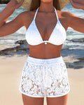 Vera | Edles Spitzen-Bikini-Set in Unifarbe