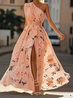 Vera | Luftiges Chiffon-Maxikleid mit Blumenmuster