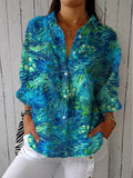 Vera | Luftige Bluse mit Pfauenmuster