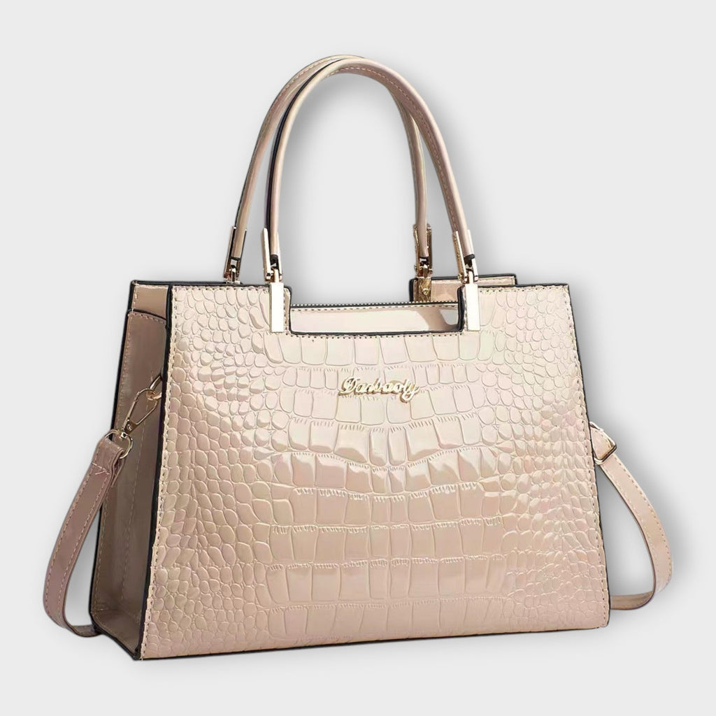 Vera | Schimmernde Reptilprägung Handtasche