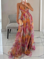 Vera | Florales Maxikleid mit V-Ausschnitt