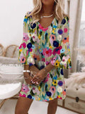 Vera | Florales Kleid mit V-Ausschnitt