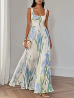 Vera | Zierliches Chiffon-Maxikleid in Weiß