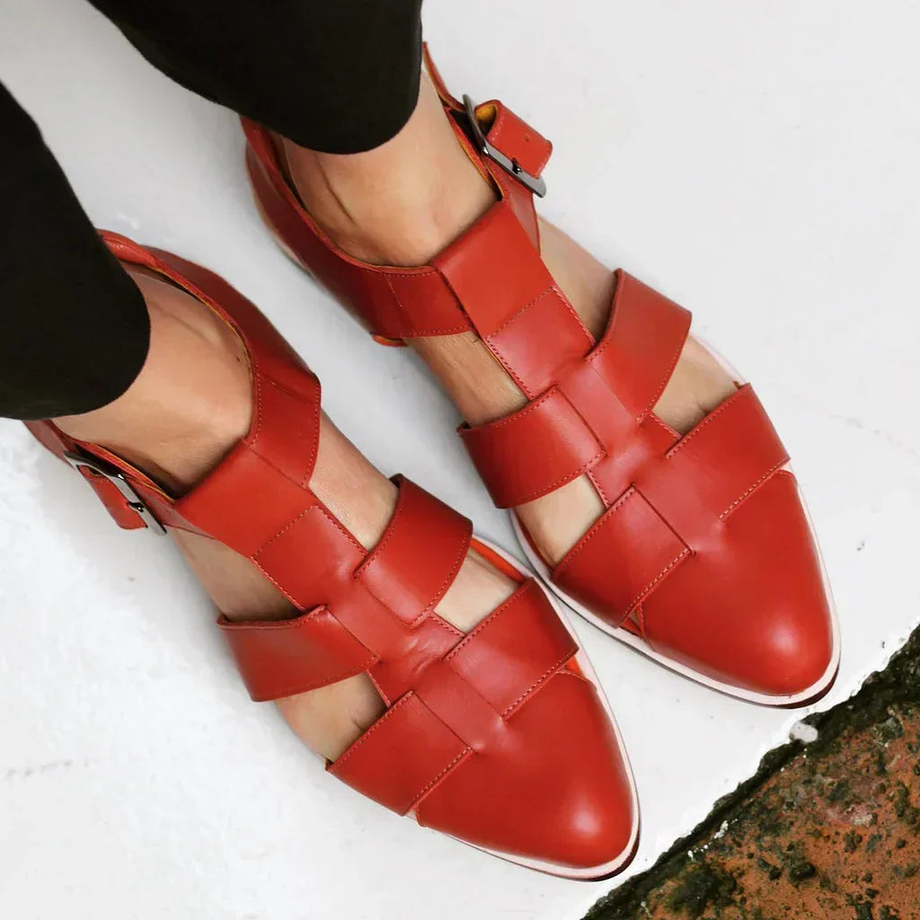 Vera | Geflochtene Sandalen mit Spitze