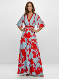 Vera | Florales Maxikleid mit V-Ausschnitt