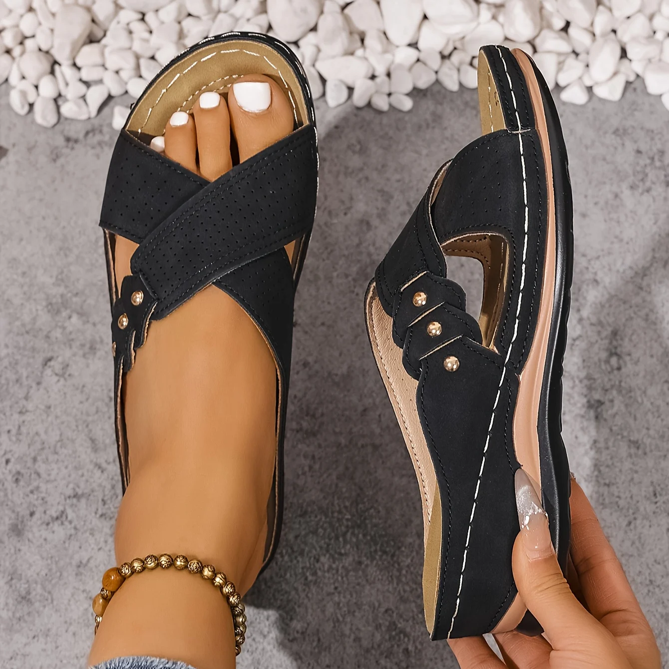 Frieda | Bequeme Keilabsatz-Sandalen mit Stütze