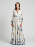 Vera | Blumengemustertes Maxikleid mit V-Ausschnitt