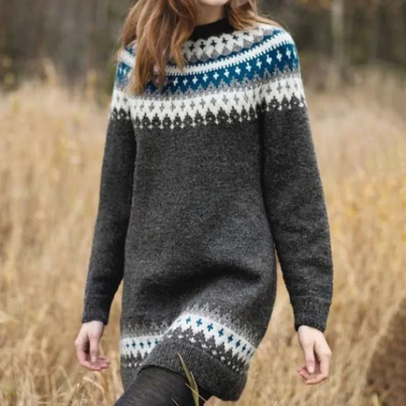 Dagmar | Lässiger Longpullover in Unifarbe