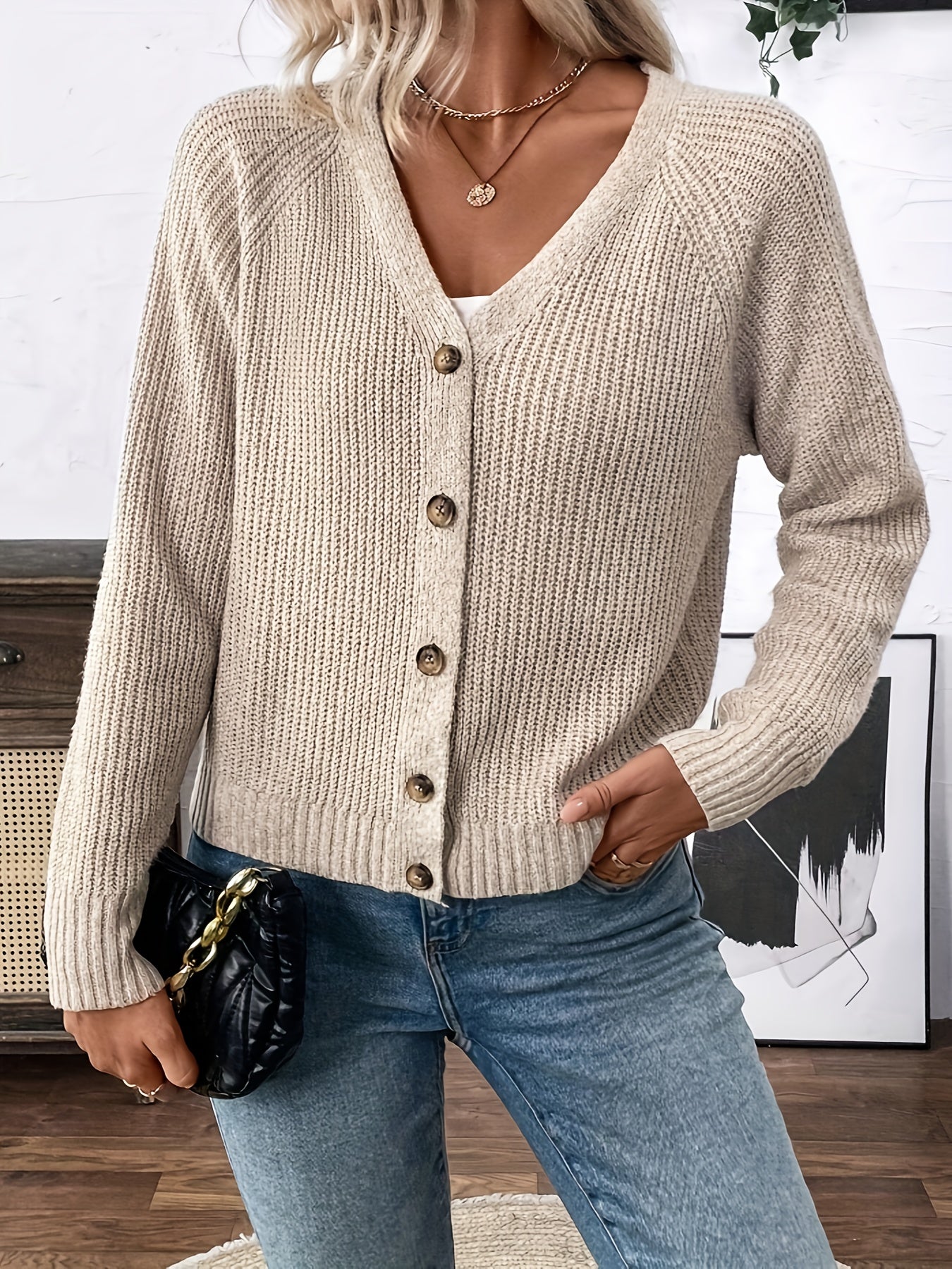 Tanja | Gemütliche Strickweste mit Zopfmuster
